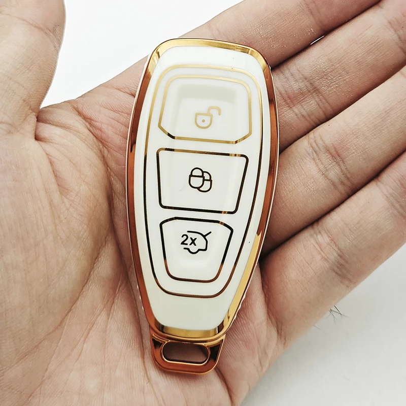 جديد بولي TPU سيارة عن بعد مفتاح ذكي غطاء قذيفة لفورد فييستا التركيز 3 4 مونديو Ecosport كوغا التركيز ST حامي فوب اكسسوارات #5