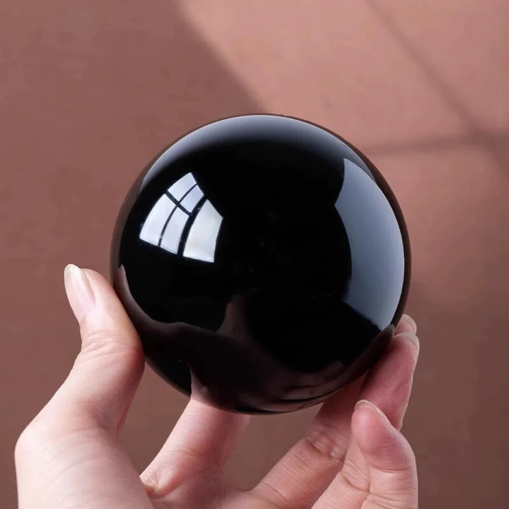 20/30/40/50mm Natural Black Obsidian Stone for Home Decor Ornaments Crystal Ball Healing Gemstone Glass Crafts Nice Gifts