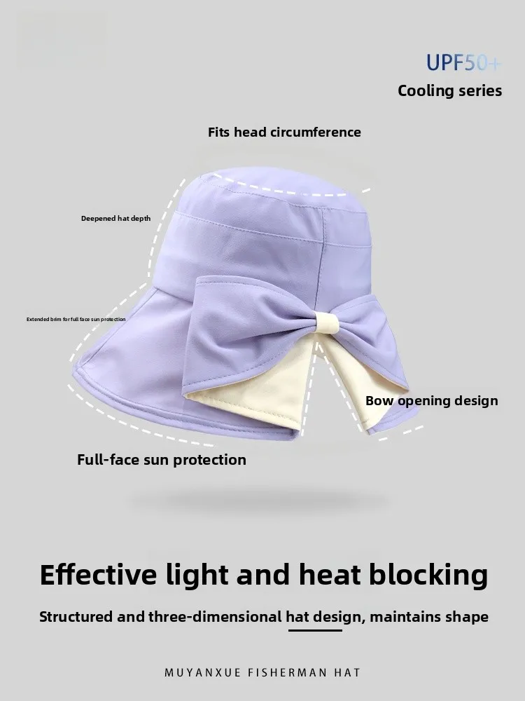 

Women's Summer Beach Sun Protection Hat Knot Fierman Hat Face Covering UV Protection Sun Hat Casual Polyester Fiber