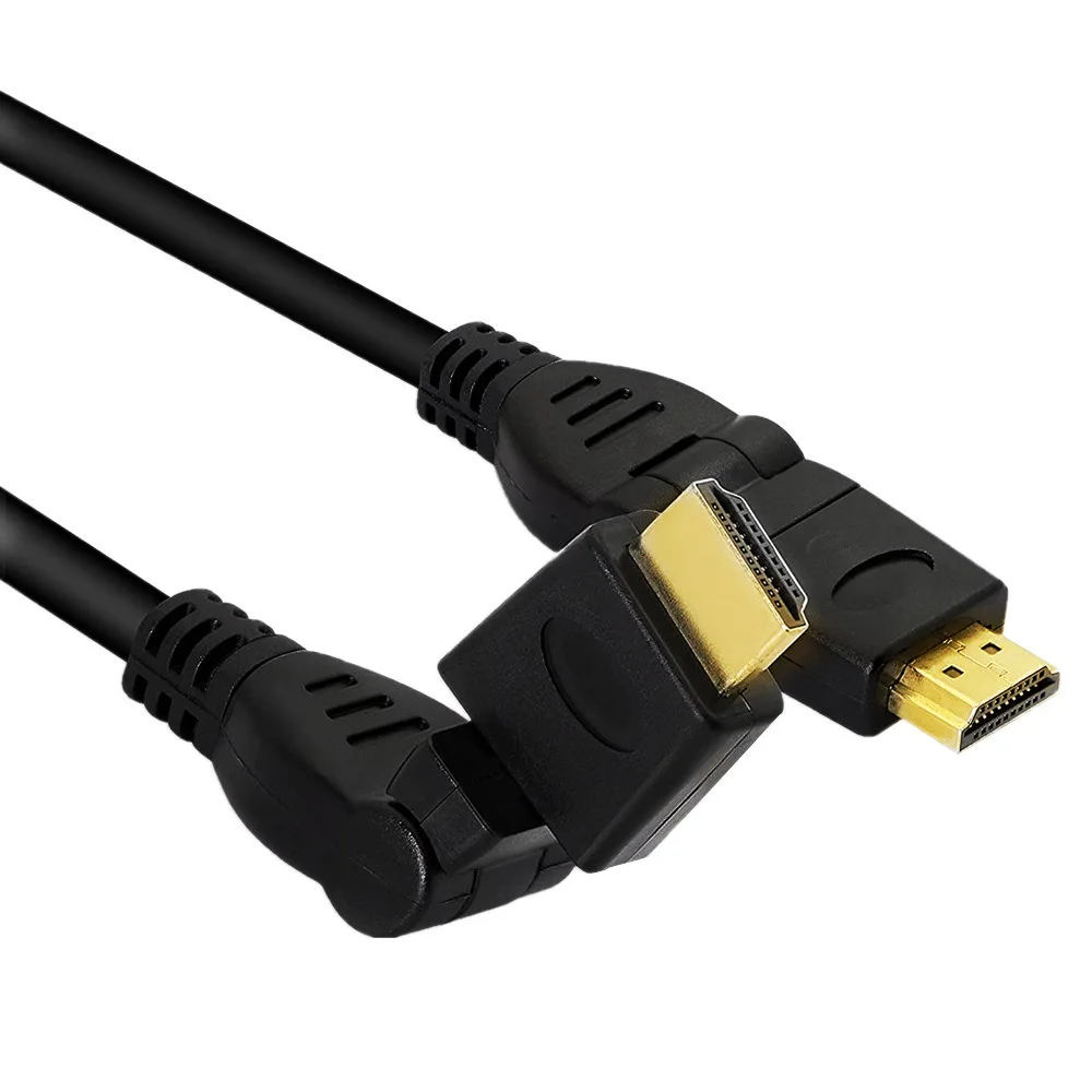 HDMI-متوافق 2.0 إصدار M/M 360 درجة كابل رصاص بزاوية يمين يسار قابل للتعديل 1 م/1.5 م/2 م/3 م/5 م