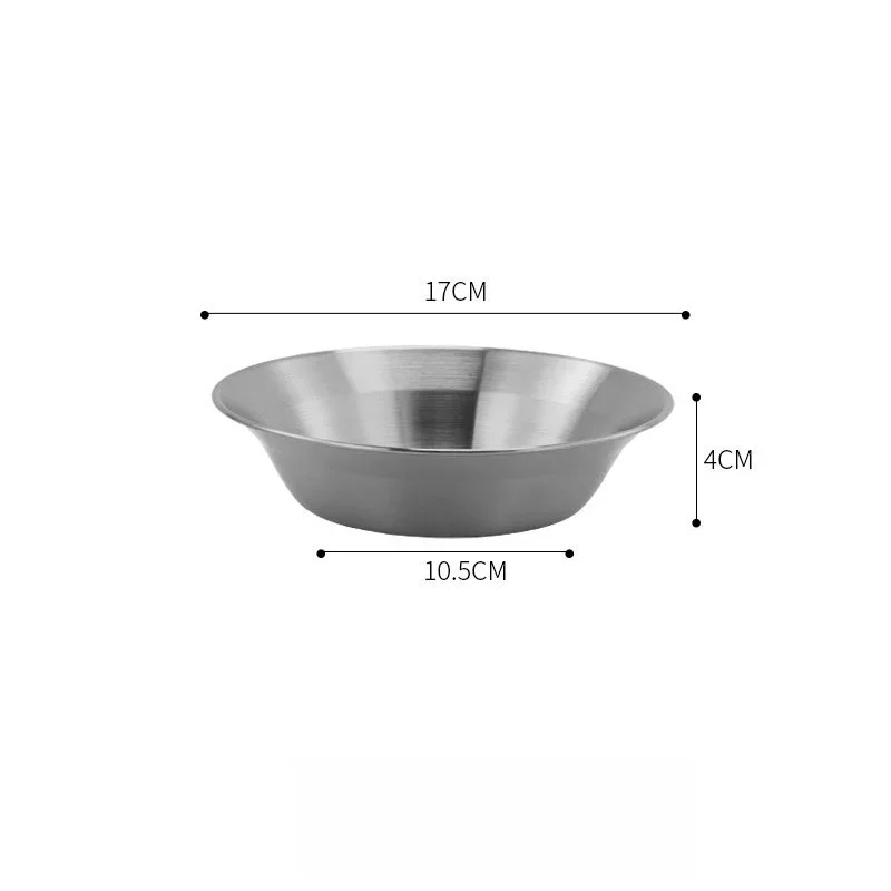 Outdoor BBQ Home Dining Korean Soup Plate Stainless Steel Tray Silver Polished Finish Resists Rust Easy To Clean