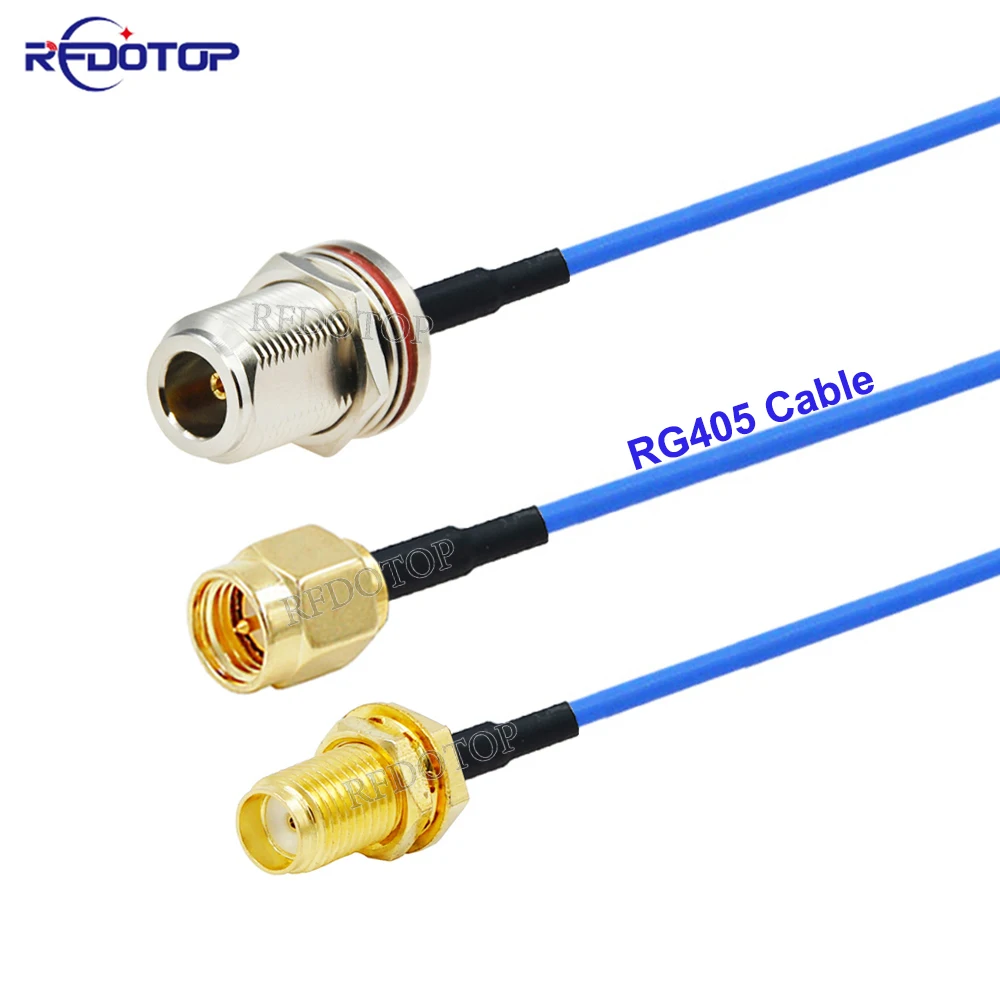 

RG-405 SMA Male/Female to Waterproof Female Jack Connector 50Ohm Blue RG405 Coaxial Pigtail Cable Extension Jumper 15CM-10M