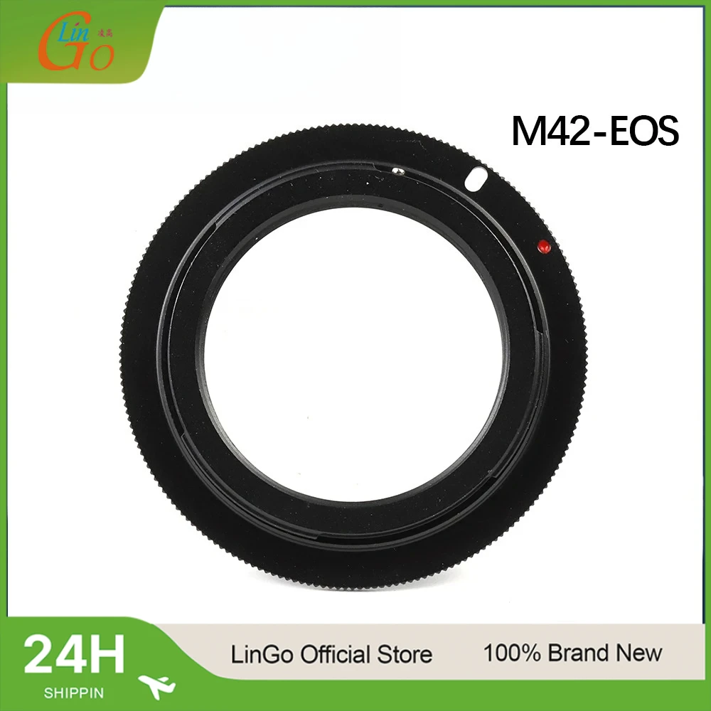 Anneau adaptateur d'objectif LinGo M42-EOS pour objectif M42 vers Canon EOS EF 5DIII 5DII 5D 6D 7D 60D, anneau adaptateur d'objectif en métal réglable