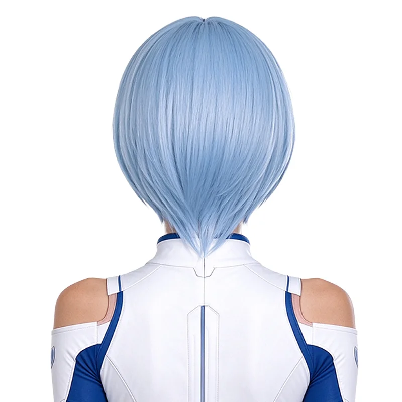 Ayanami Rei Cosplay Wig Ice Blue Short Bob Hair Heat Resistant Soft Synthetic Unisex Wigs For Halloween Party Anime Expo Costume