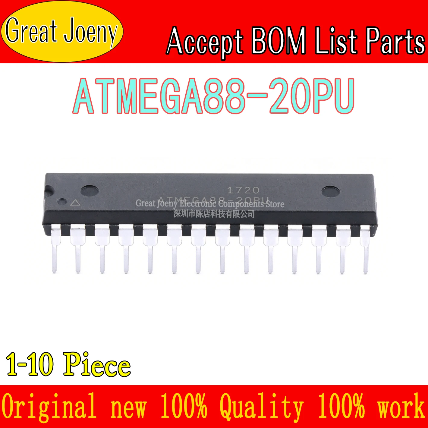 (1-10 Piece)100% New Original ATMEGA88-20PU ATMEGA88 IC MCU 8BIT 8KB FLASH Chipset DIP-28