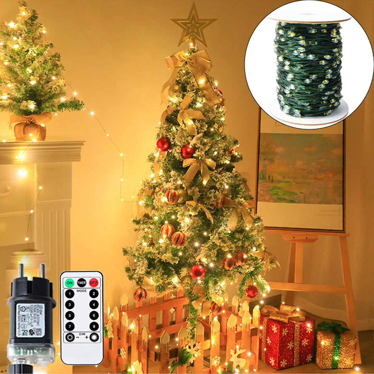 10M-200M LED String Light Outdoor Green Wire Fairy Lights Christmas Garland For New Year Christmas Tree Street Party Decoration