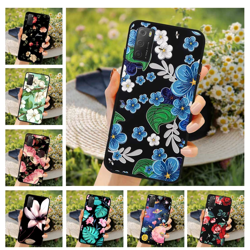 Fundas de silicona con relieve de flores para TCL 20E, Fundas traseras para TCL 20Y, 20S, 20B, 2022, 3D