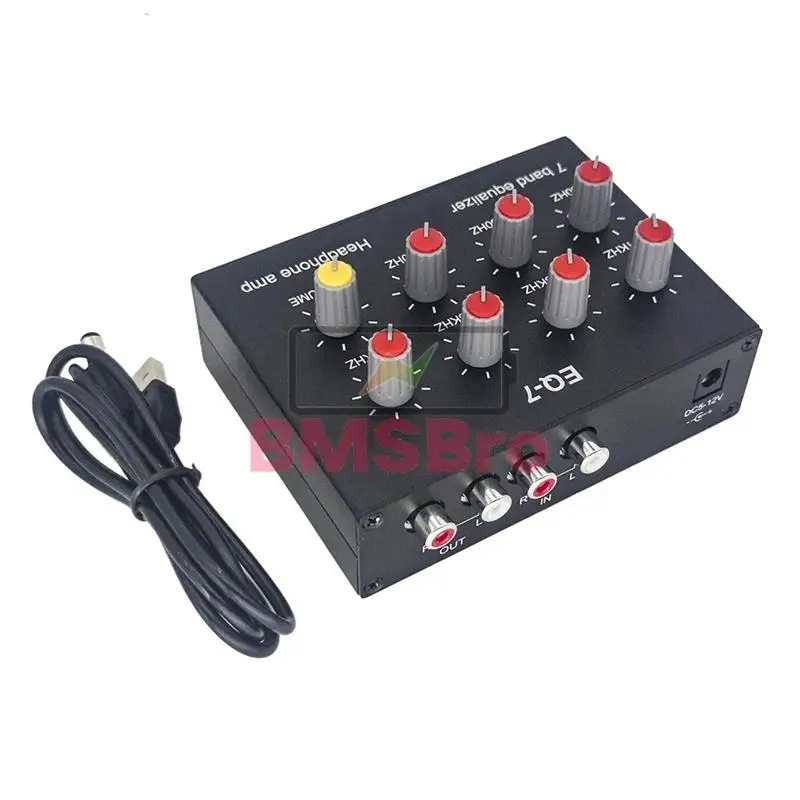 

7-segment Equalizer Tone Treble Bass Adjustment Mobile Computer Game Audio Headset Ear Amplifier Sound Signal Amplifier