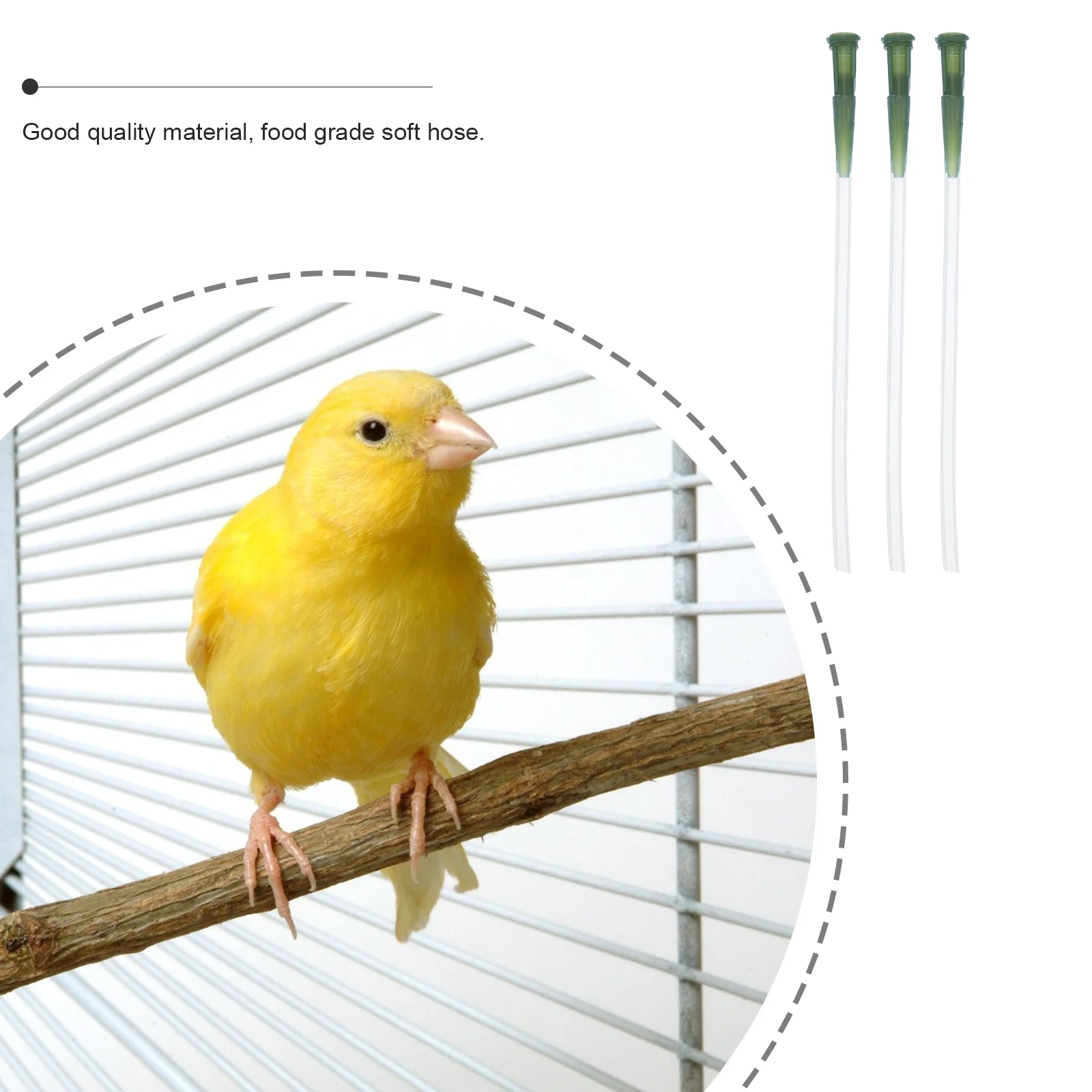 

3Pcs Pet Feeding Hose Food Grade Material Superior Tensile Strength Easy Clean Birds Feeding Tool Device Parrot