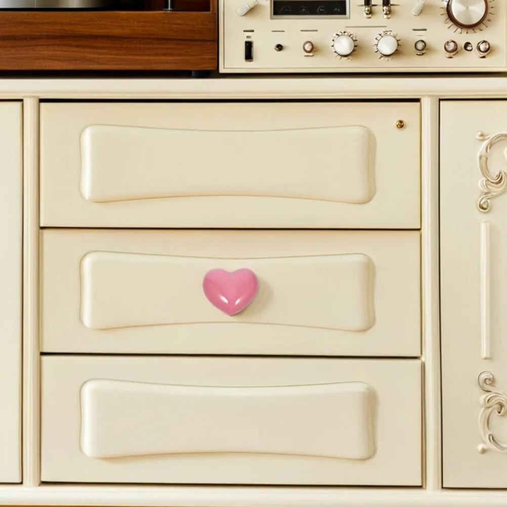 

4Pcs Heart Shaped Ceramic Drawer Knobs Elegant Decorative Cabinet Pulls Porcelain Door Handles for Dresser Closet Wardrobe