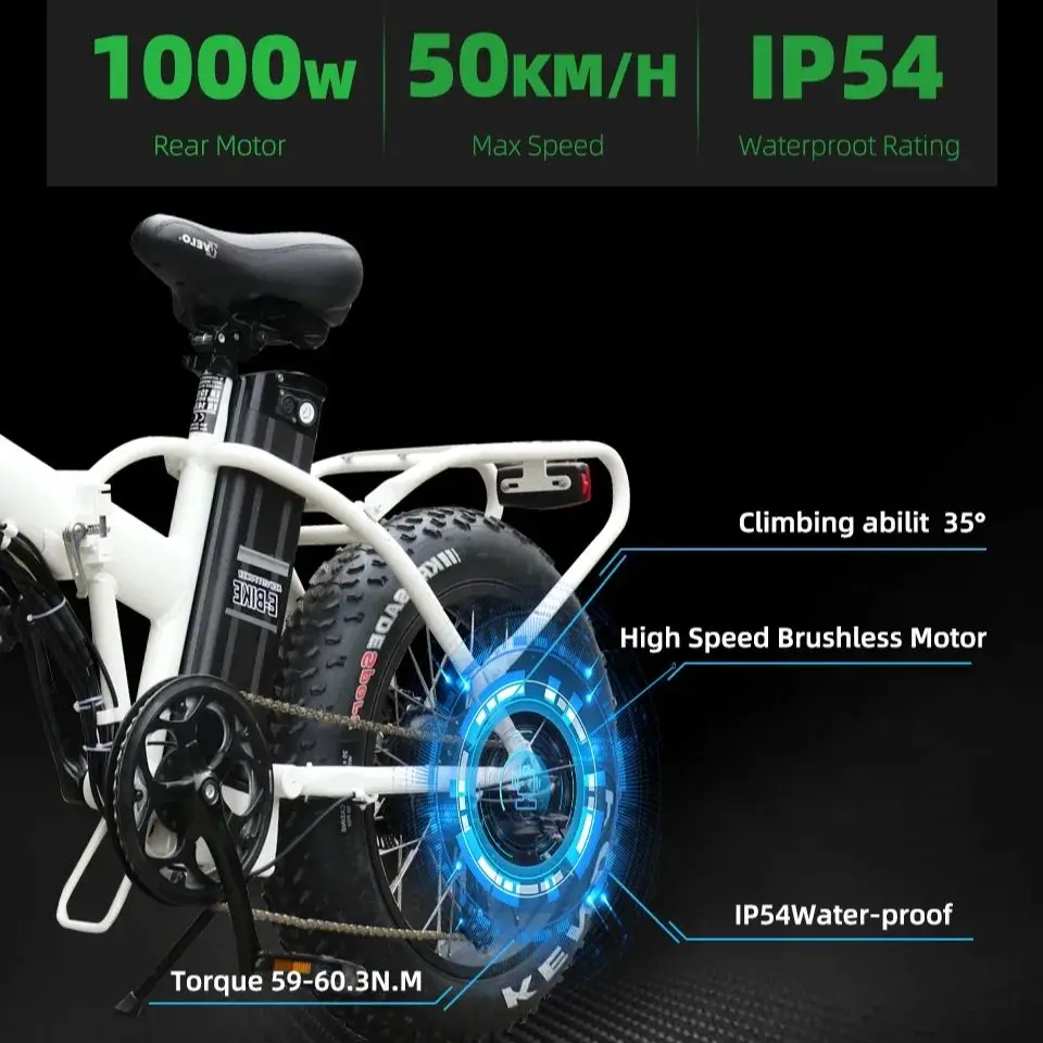 ファットスノーバイク用ホイールハブモーター,幅80mmリム付き電動