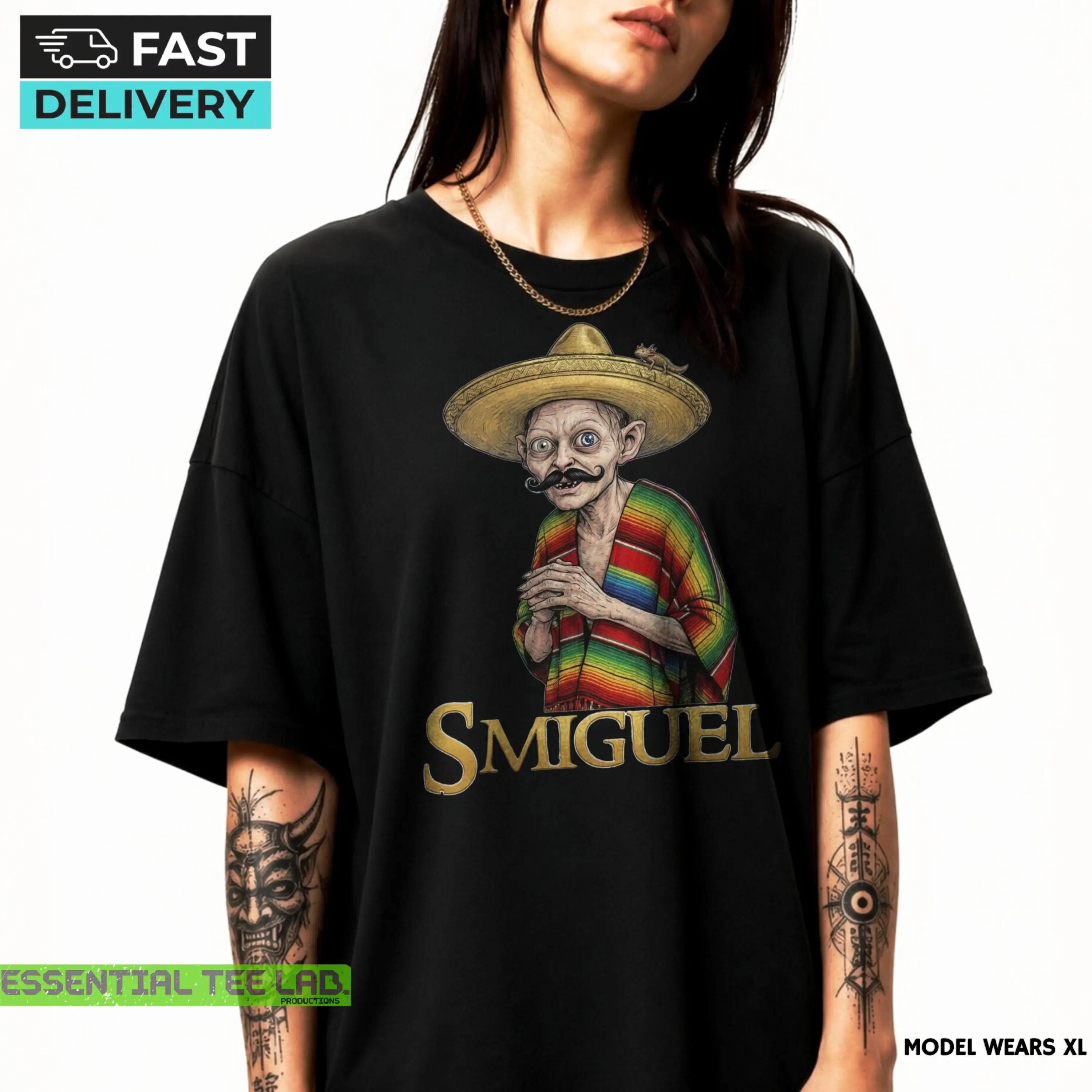 Camiseta Parodia de Sombrero Mexicano Smiguel, Humor de Fantasía Épica, Regalo para Fanáticos de la Tierra Media, Camiseta Divertida para Intercambio