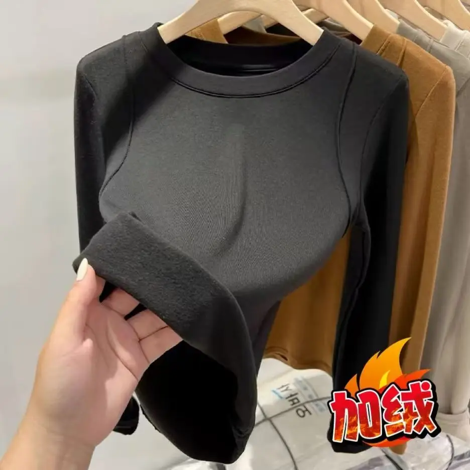 

Бархатная базовая рубашка, белые, черные толстые бархатные рубашки, женские облегающие рубашки с длинными рукавами, универсальные корейские модные осенне-зимние рубашки 2025