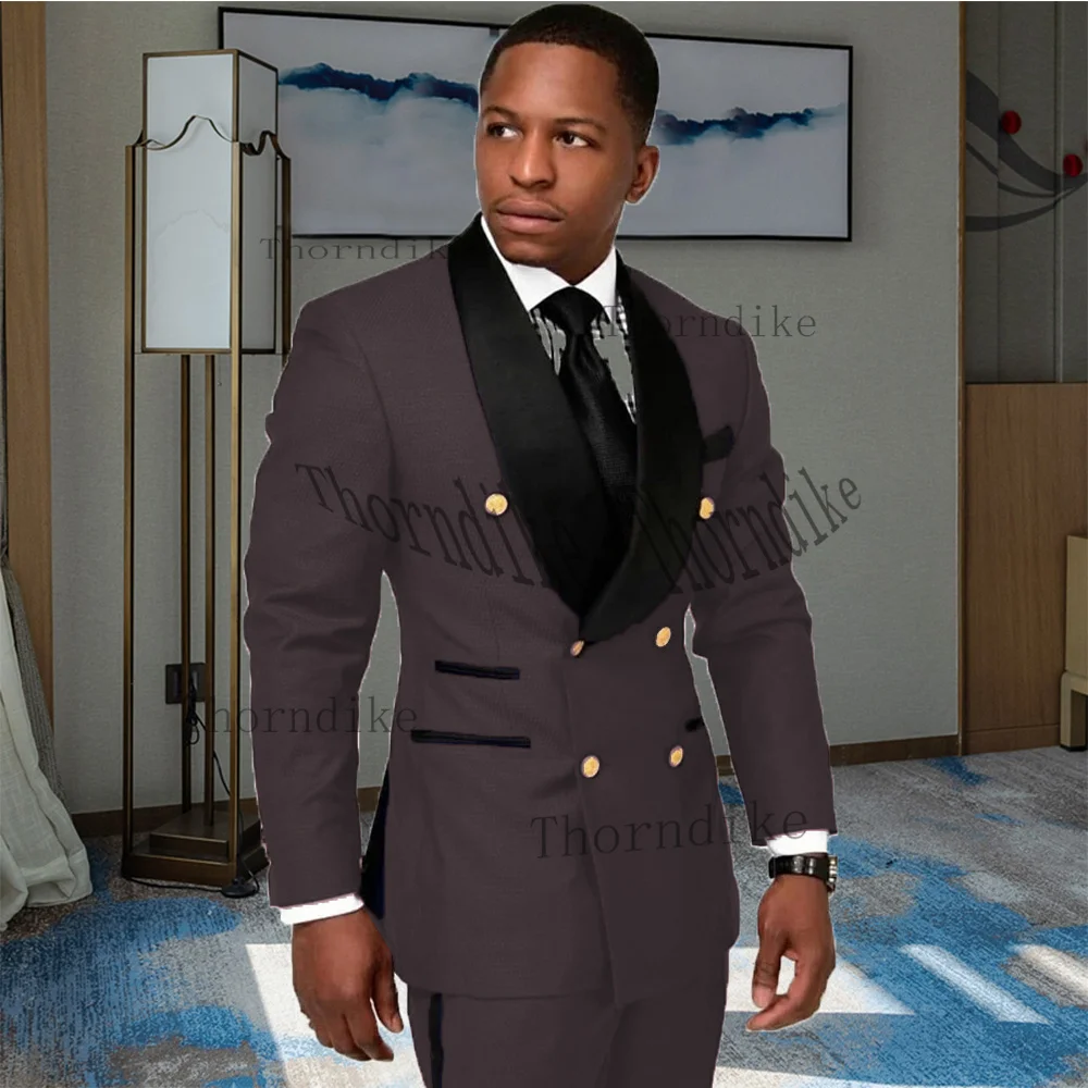 Thorndike Customized Mens Suit Men's Two-piece Business Slim Fit Double Breasted Multi-pocket Jacket for Business Party