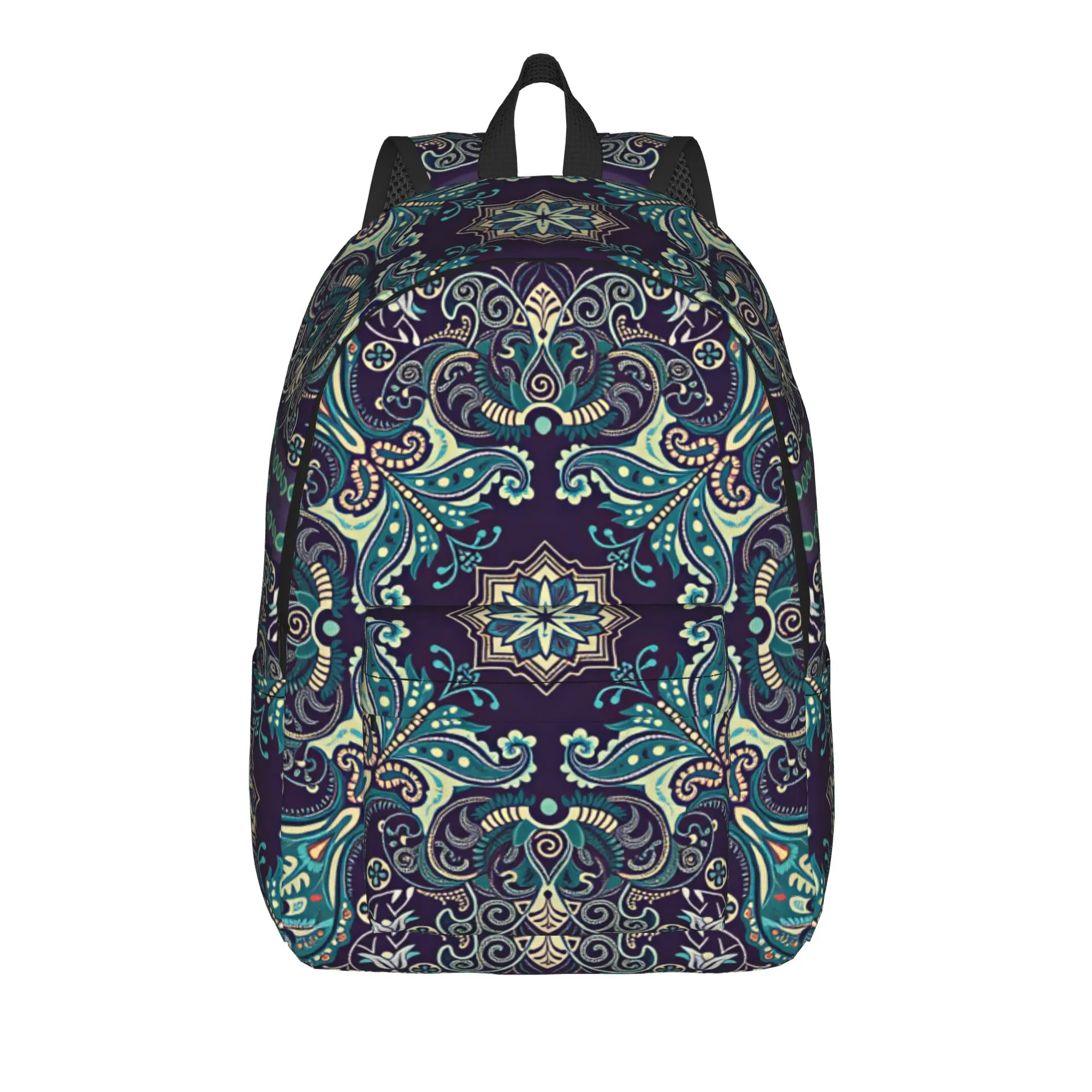 Red Double Layer Feather Paisley Backpack Student  Print Backpacks Polyester Pretty School Bags Travel High Quality Rucksack
