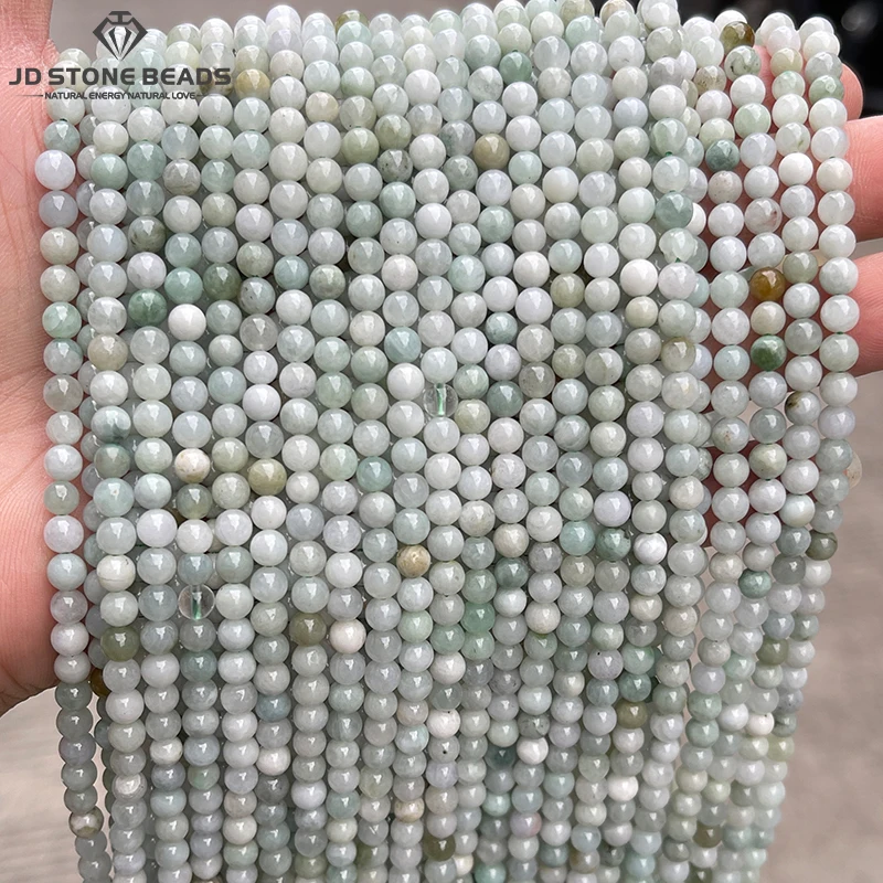 

4mm Natural Stone Myanmar Emerald Jade Beads Genuine Round Loose Spacer Bead for Jewelry Making DIY Bracelet Necklace Accessory