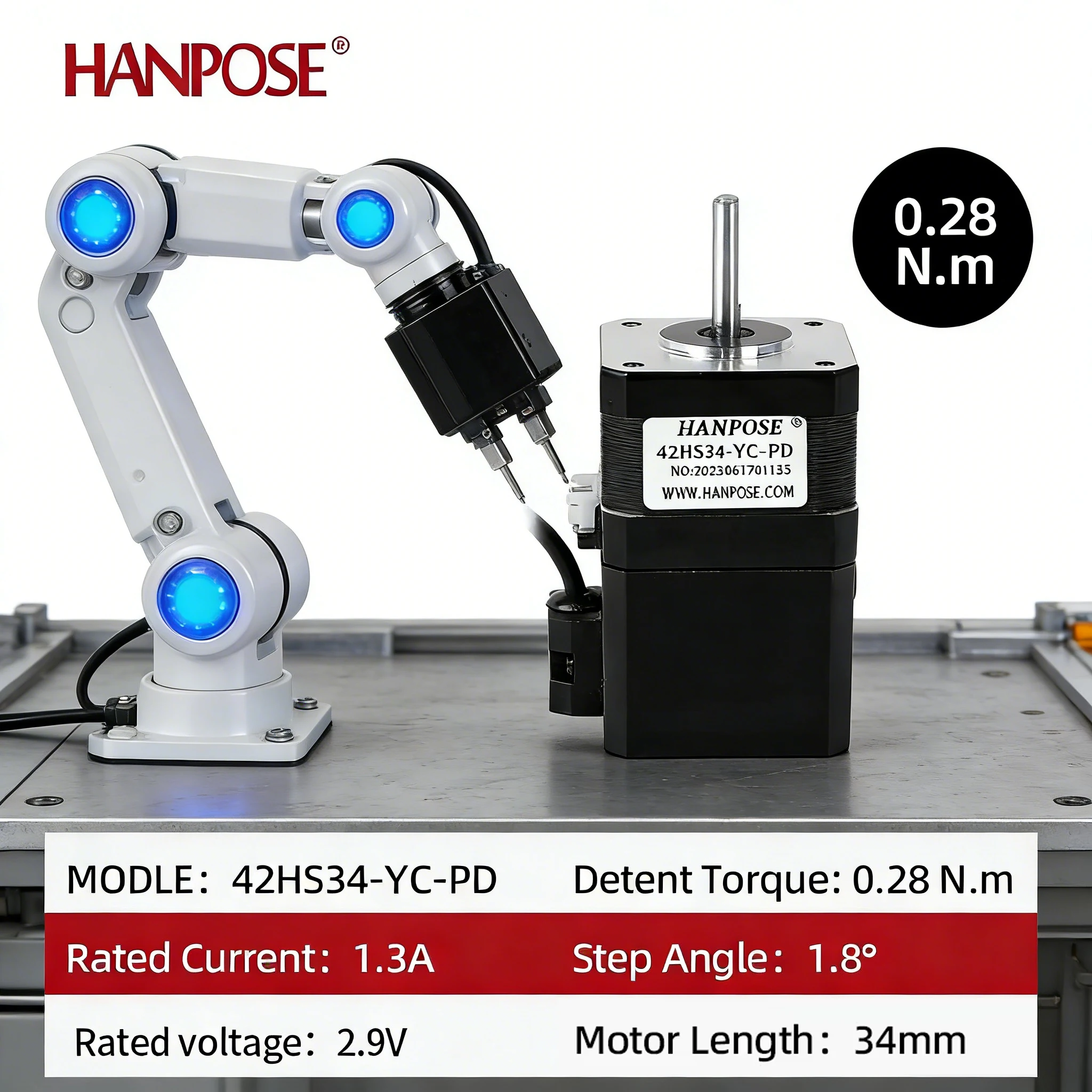 high torque 28N.cm 4-Leads 1.3A 42HS34-YC-PD For 3D engraving machine Permanent magnet Barke Stepper motor NEMA17