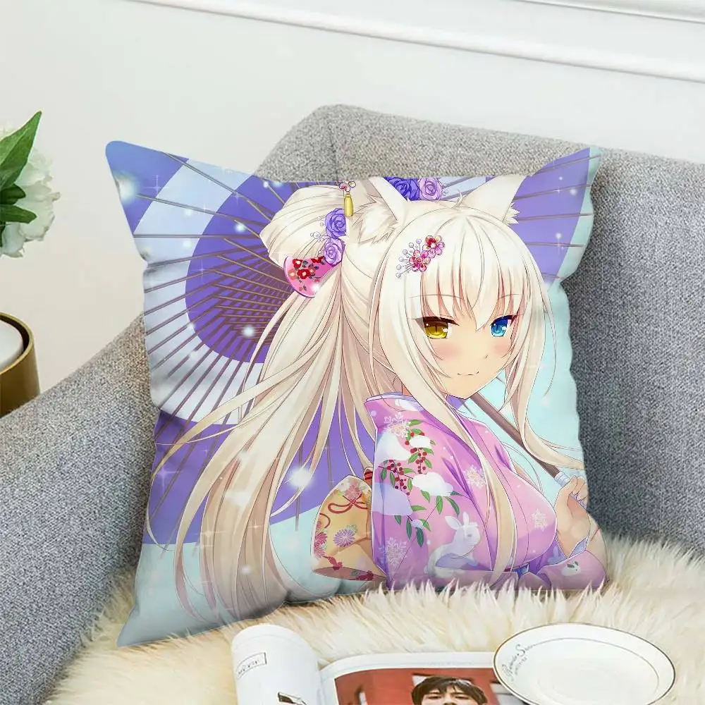 

Anime NekoPara Pillow Case Double-Sided Printing Cushion Cover 45x45 Decorative Cushions Sofa Home Decor Soft Pillowcase