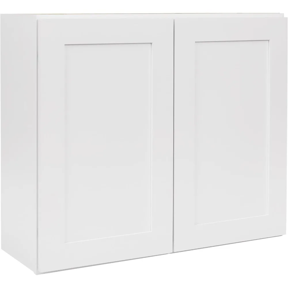

White Shaker Wall Cabinet - Ready to Assemble, Perfect for Kitchen, Laundry, and Bathroom Storage - 24”W x 30”H x 12”D