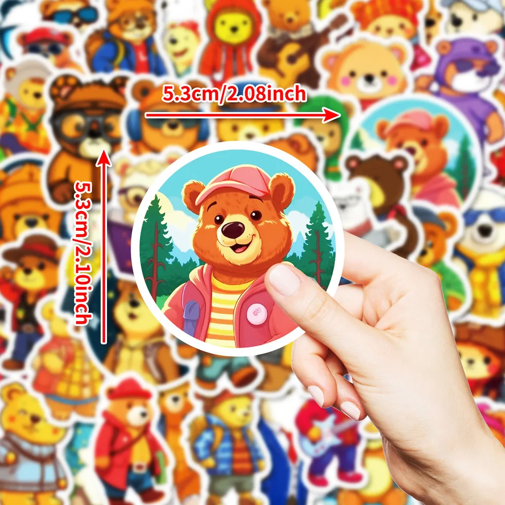 50 قطعة الكرتون لطيف مرسومة باليد الوقواق الدببة الكتابة على الجدران ملصقات للدراجات مقلمة الشارات BulingBuling ملصقات مخزن