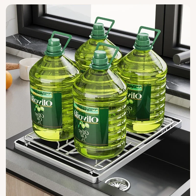 304 Stainless Steel Sink Drain Rack, Pool Water Control Storage Rack, Vegetable Basin Upper Rack