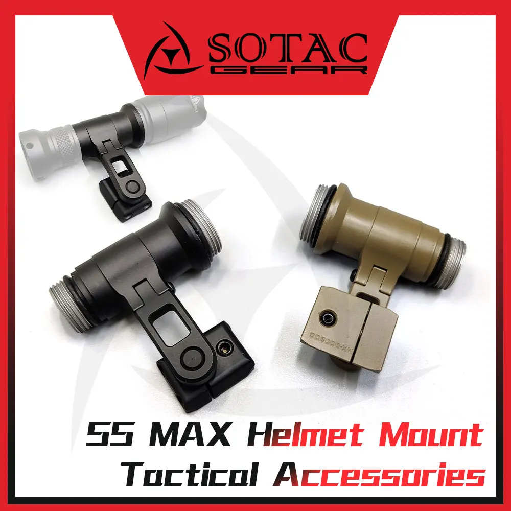 SOTAC SS MAX Helmet Mount for M300 M600 SF Scout Light Flashlight KIJI K1 IR Illuminator Helmet Picatinny Rail