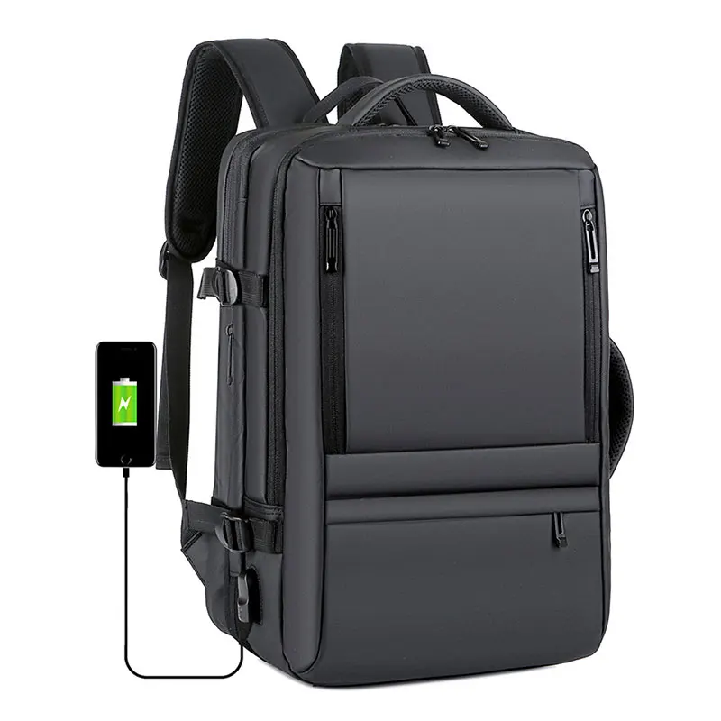 Men's Expandable Backpack Large Capacity Man Business Trip Laptop Backpacks Waterproof Travel Multifunctional Bag with USB Port