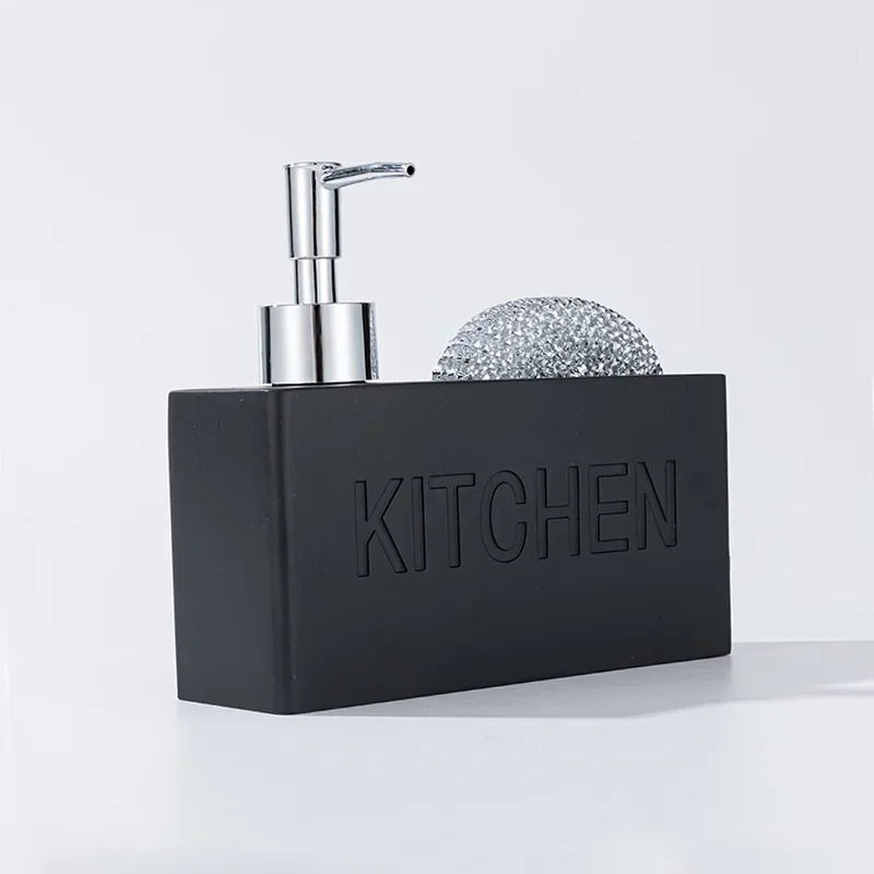 Accesorios de cocina modernos, juego de dispensador de jabón, dispensador de jabón líquido para manos, bomba, botella, cepillos, soportes y almacenes, esponjas, depuradores