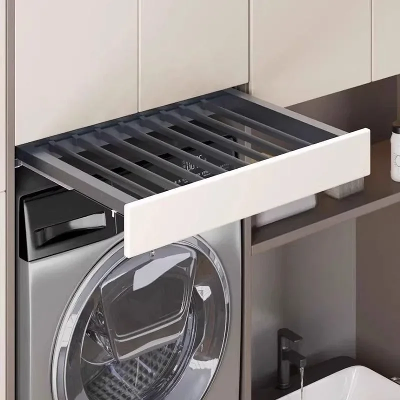 washing machine pull-up hanger, hidden telescopic invisible clothes drying hanger above the balcony