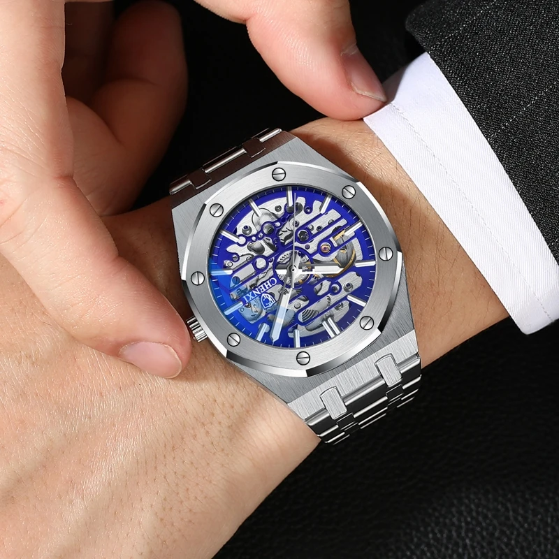 CHENXI 8848 Automatic Mechanical Wristwatch Fashion Business Stainless Steel Watches Luminous Free Trend Waterproof Wristwatch