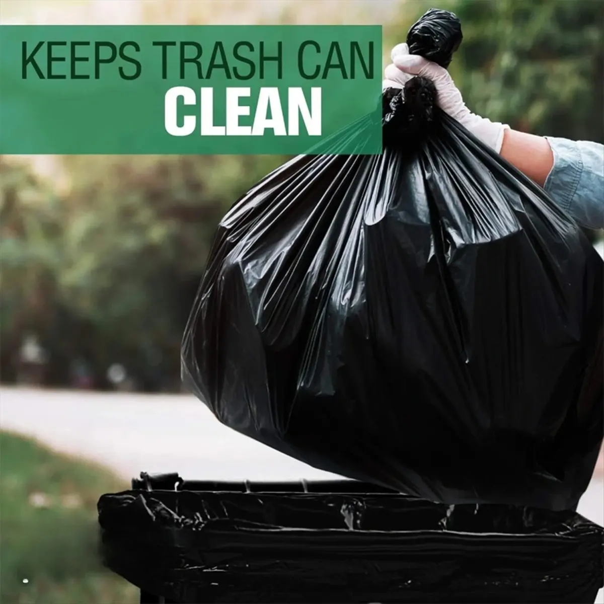 AT54 100pcs Property Management Garbage Bags Large Sanitation Garbage Bags Flat-Top, Thickened, Oversized Plastic Bags