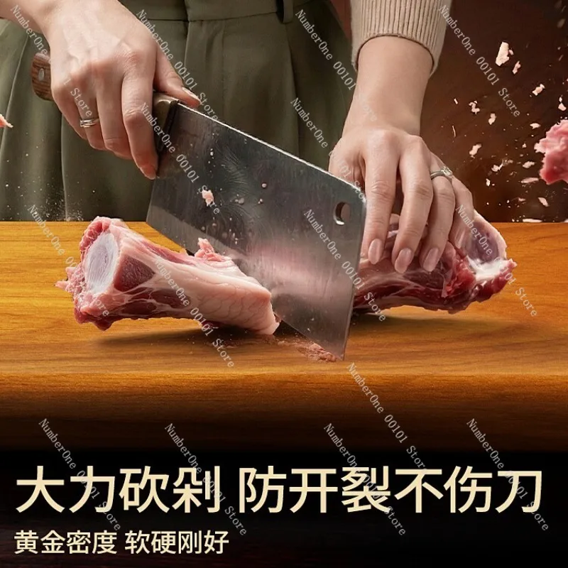 Golden Teak Wood Solid Chopping Board Whole Wood Cutting Board Antibacterial Mildew Resistant Household Kitchen Butcher Block