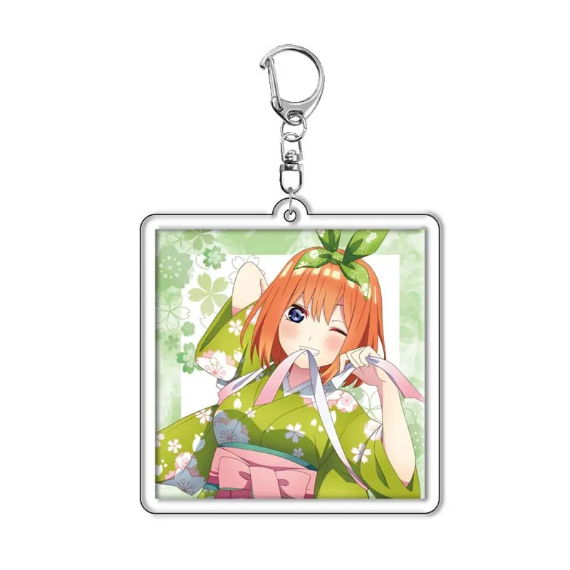 Anime Bride Acrylic Key Chains Nakano Ichika Nino Miku Yotsuba Itsuki Kawaii Girls Fashion Jewelry HD Pattern Accessories Gifts