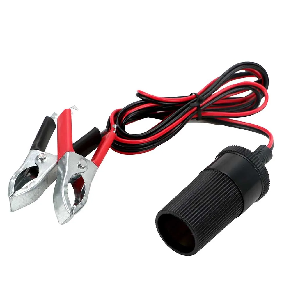 Car High Power Pure Copper Battery with Clip To Cigarette Lighter Female Socket 12V 24V Volt 220W Car Socket Plug