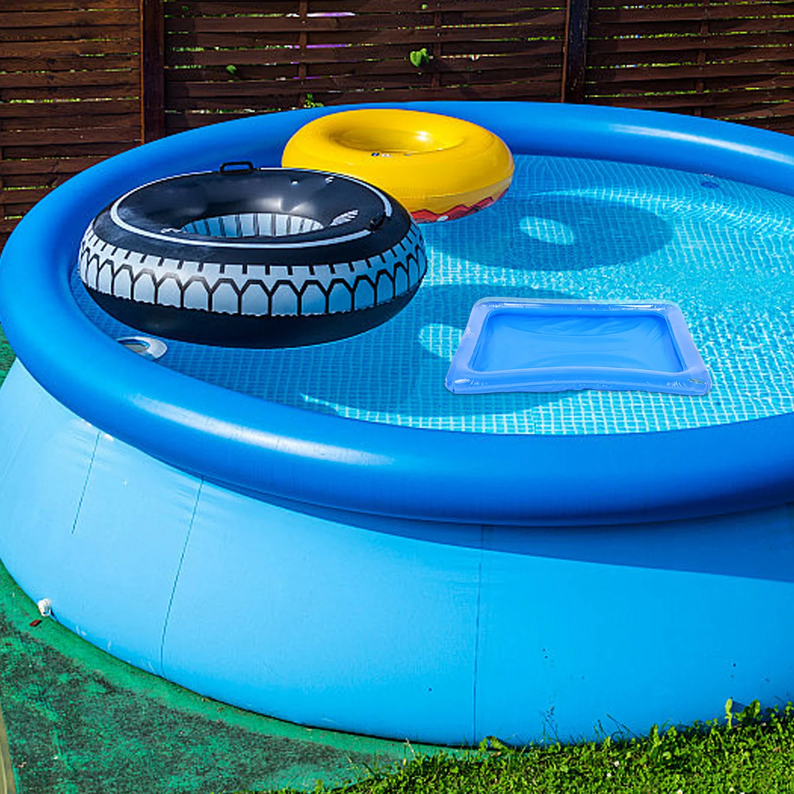 

Inflatable Ice Buffet Sandbox Tray 18.8x16.5 Inch Floating Food Cooler Pool Party Picnic Bbq Serving Bar Mat Floating Tray