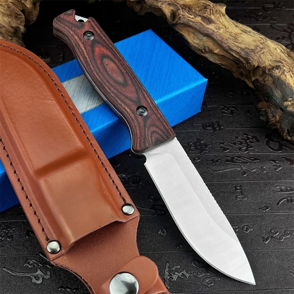 

NEW Hot Sale Premium Quality Straight Knife with Leather Sheath Outdoor EDC Multi-function Portable Backpacking Holiday Gifts