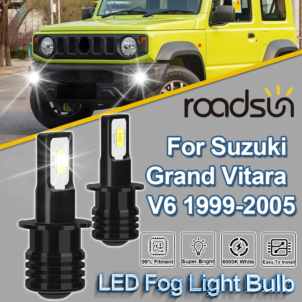 

ROADSUN 2PCS H3 For Suzuki Grand Vitara V6 1999 2000 2001 2002 2003 2004 2005 Canbus Car LED Fog Light Bulbs Fog Lamp Ampoules