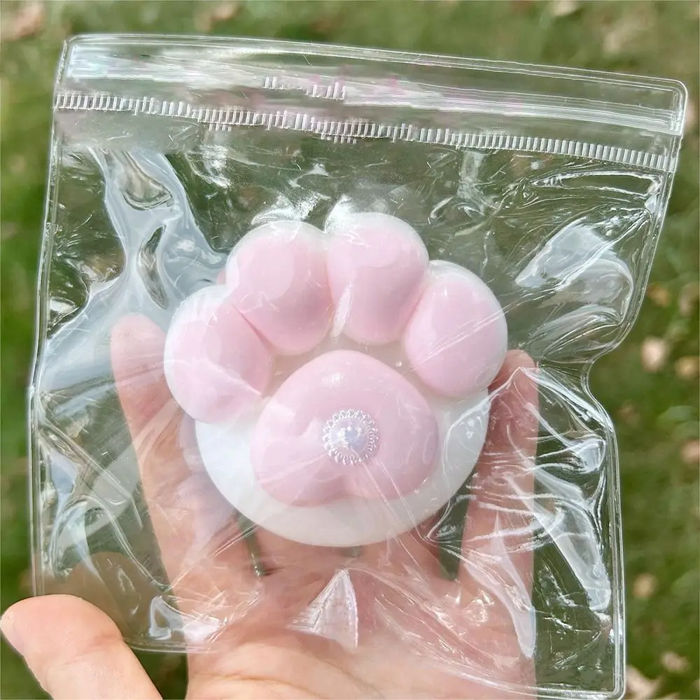 Plush Cat Paw Jelly Cat Paw Pink Bear Paw DIY Decompress Toy Handmade Stress Relief Pinching Toy Children Gift antistress foot