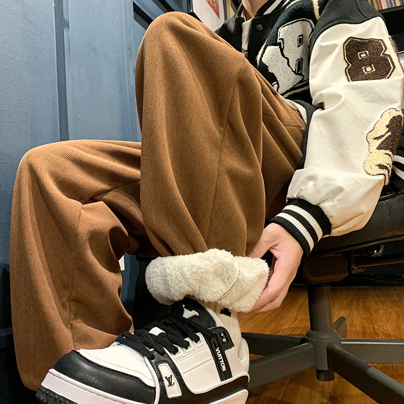 Thick Fleece Lined Joggers for Men Winter Warm Sherpa Pants Men's Sweatpants Heavyweight Casual Lounge Trousers Fall Winter