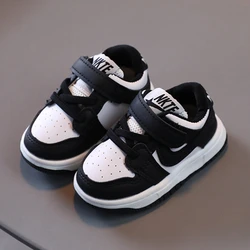 Children Girl Sport Shoes Kid Boy Pu Leather Casual Shoe Soft Soles Anti-skid Sneakers New Baby Flat Bottom Shoes Running Sneake