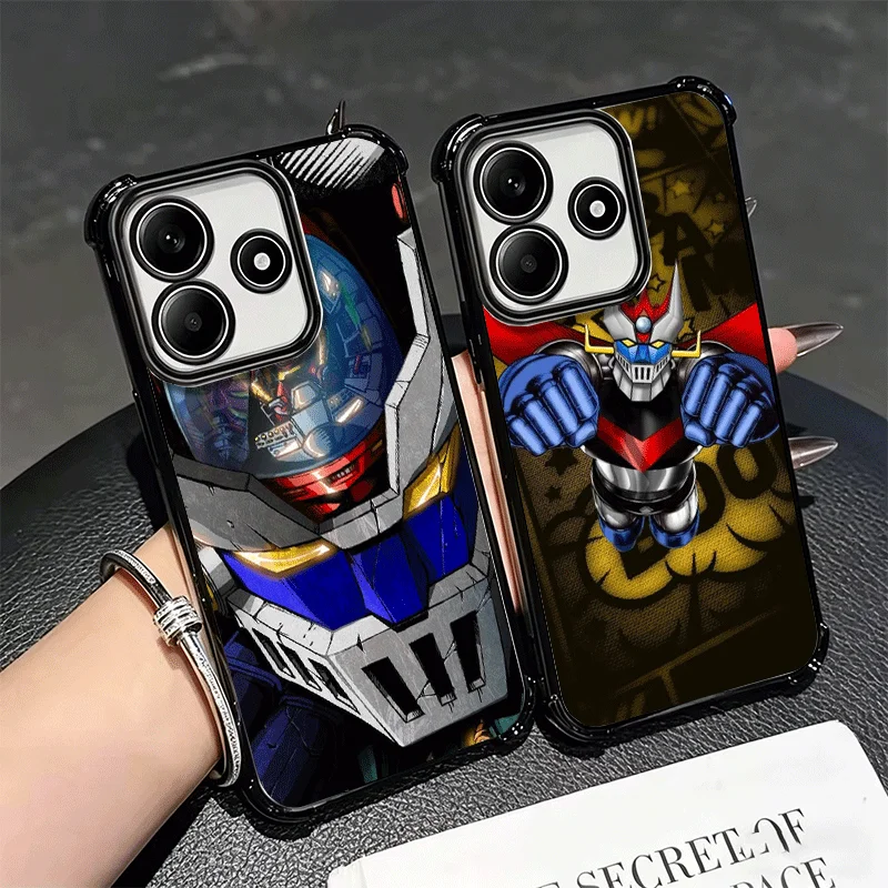 Funda de Teléfono con Diseño de Anime M-Mazinger Z para Xiaomi Redmi Note 14 15 Pro Plus 13 12 12S 11S 10S 11T 10 9S, Protección Anticaídas