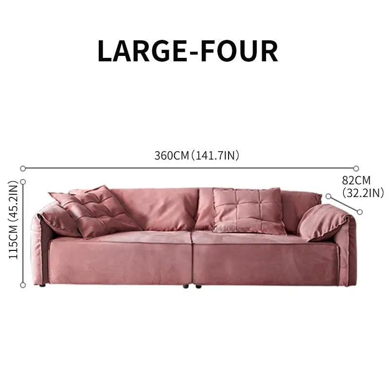 Flat Utility Furniture Comfy High Rebound Sponge Couch Pink Sofa Modern Minimalist High-End Living Room Sofa For Large And
