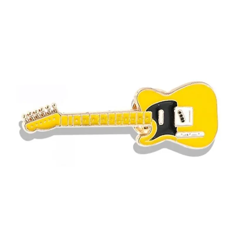 N5KE 4 PCS Unique Guitar Pin Set Musical Instrument Badges Clothing Accessories