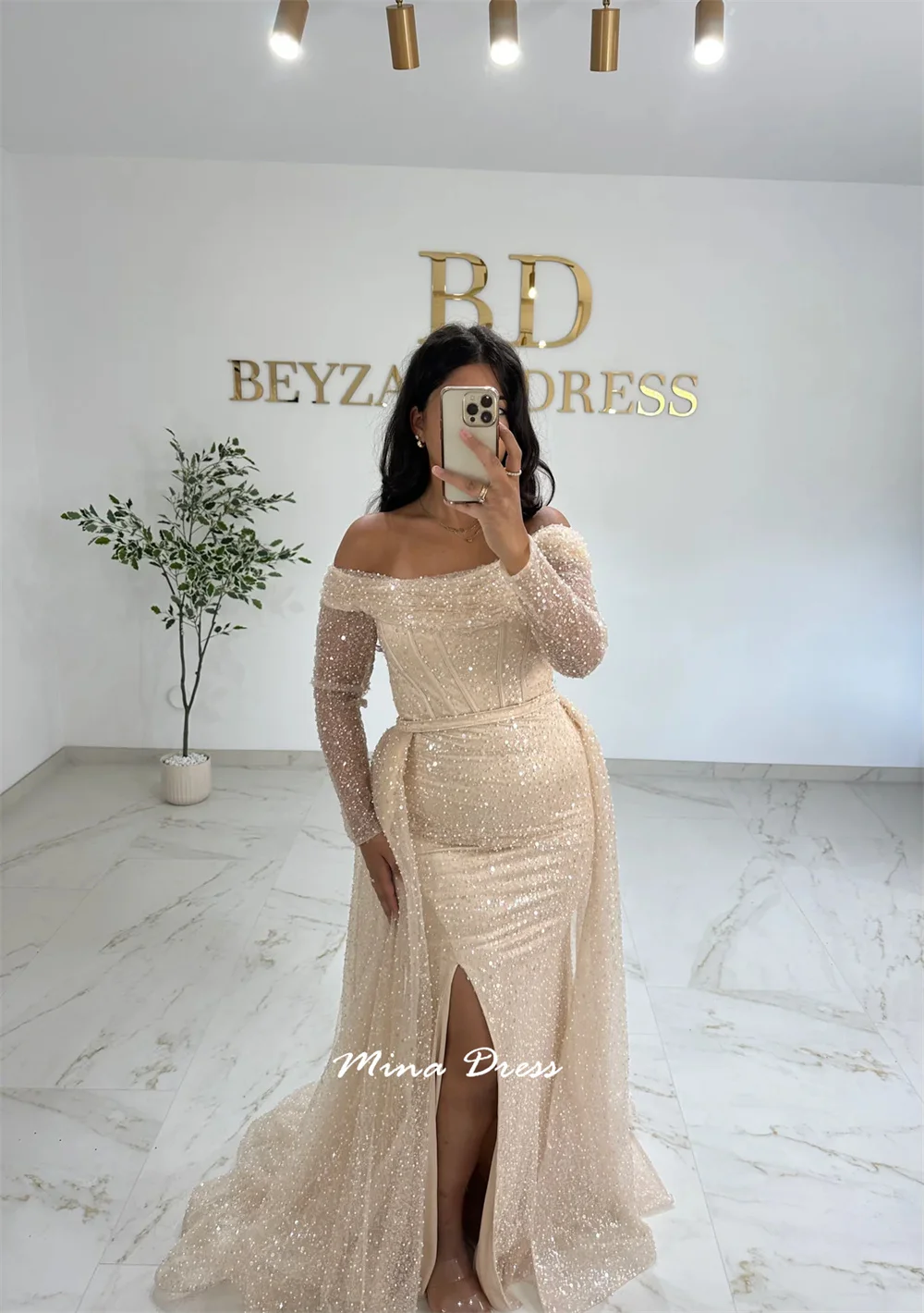 فساتين مينا ترتر للمناسبات الرسمية للمناسبات الخاصة فستان سهرة عربي فاخر أنيق مخصص بكتف واحد للحفلات الراقصة