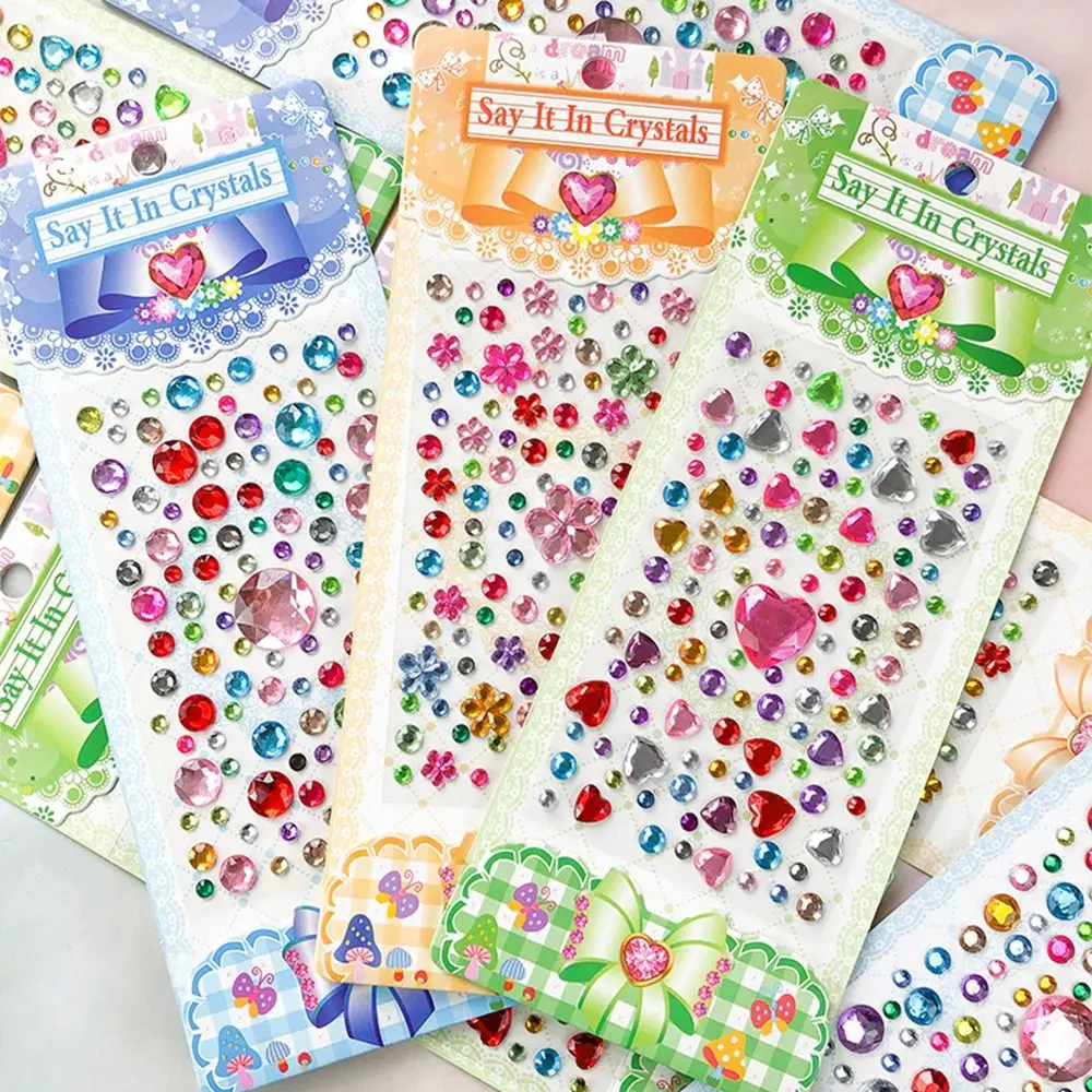 Decoration Stickers 3D Gem Stickers Scrapbooking Diary Album Children Toy Gem Sticker Self Adhesive DIY Mobile Phone