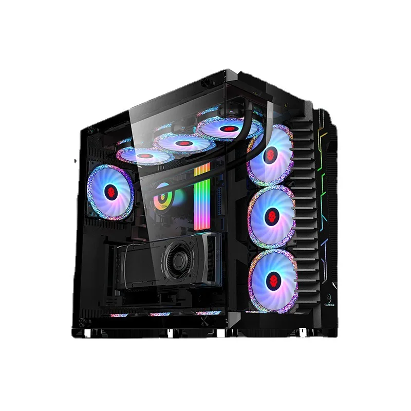 Game chassis, three special-shaped water-cooled tempered glass, side transparent, e-sports desktop computer host