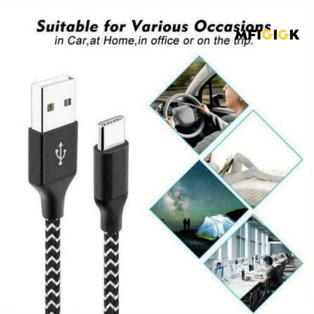 MFIGlGK [شاحن سريع] 20 قطعة كابلات USB C من النوع C |   شاحن سريع، كابل بيانات 10 أقدام |   كابل شاحن سريع USB من النوع C