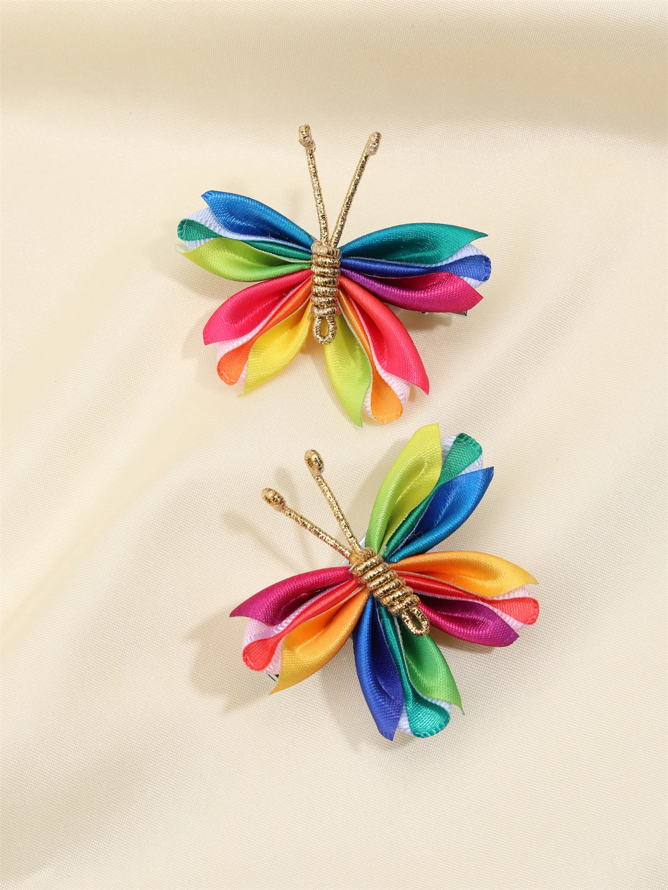 2pcs/set Colorful Butterfly Hair Clips for Baby Girls Cute Flocking Hairpins Children Barrettes Kids Headwear Hair Accessories