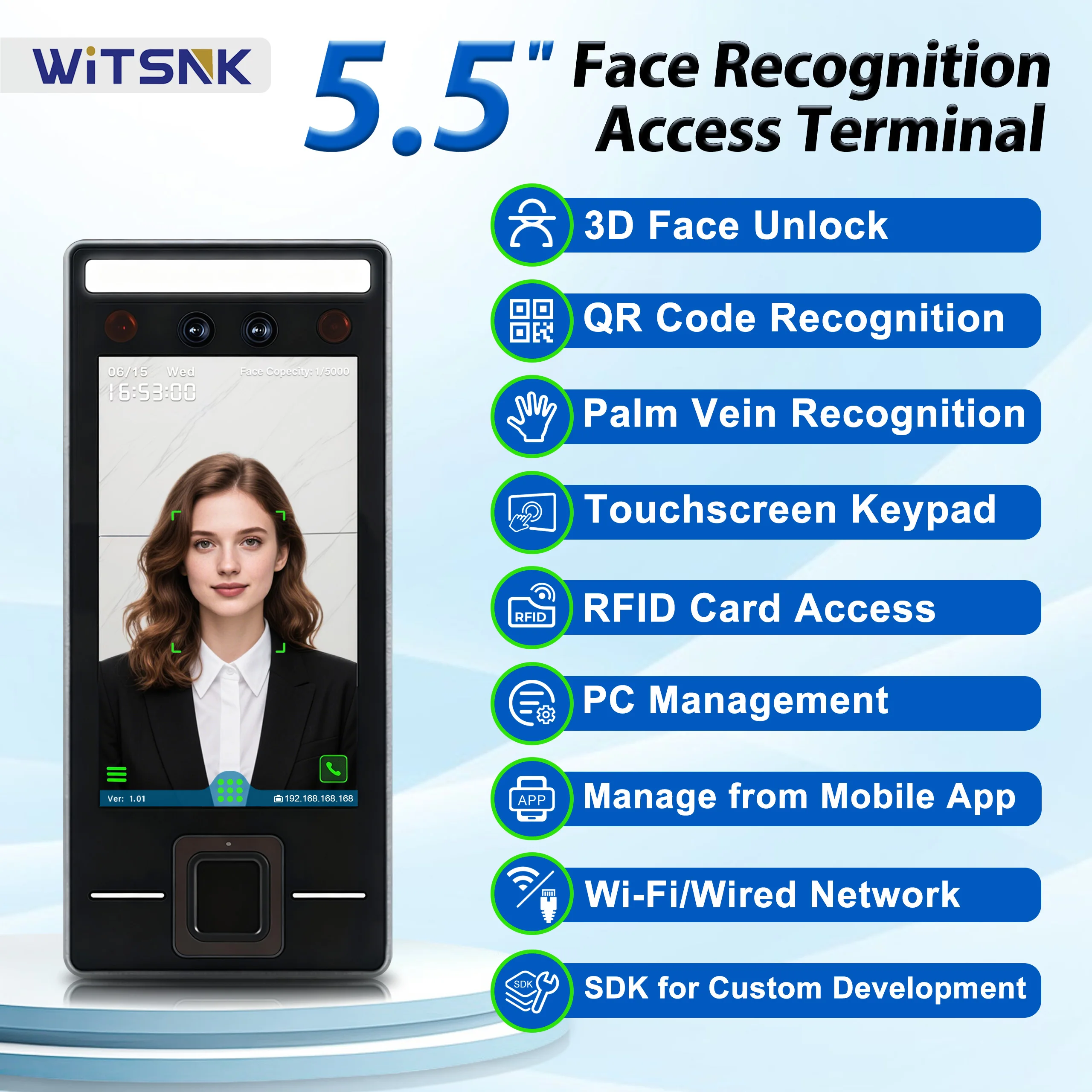 

Дешевые товары, система распознавания лиц, биометрический кардридер