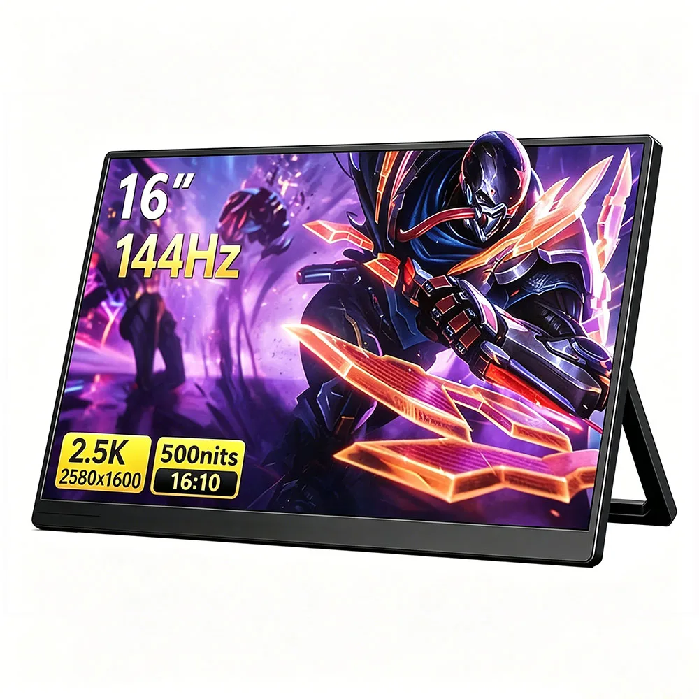 [Special Offer] 16 Inch 144Hz Gaming Monitor QHD 2.5K 500nits External Portable Screen With Dual Speaker